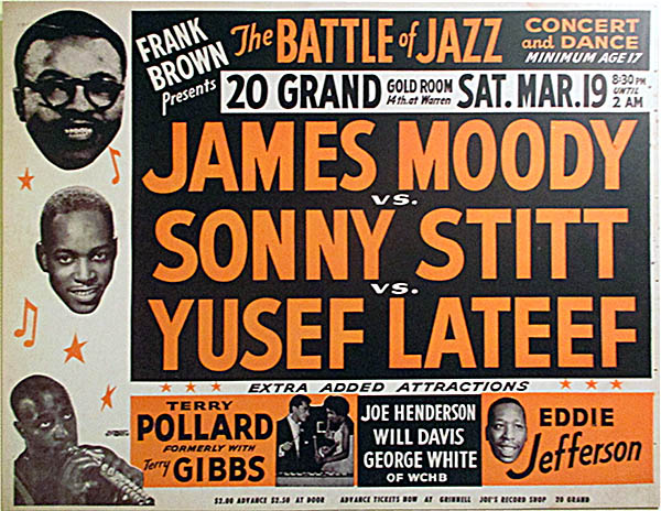 Castle Museum of Saginaw County History Poster advertising a concert featuring Sonny Stitt, a jazz saxophonist who was raised in Saginaw.