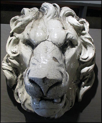 Castle Museum of Saginaw County History This terracotta lion's head once decorated the Saginaw Daily News Building.