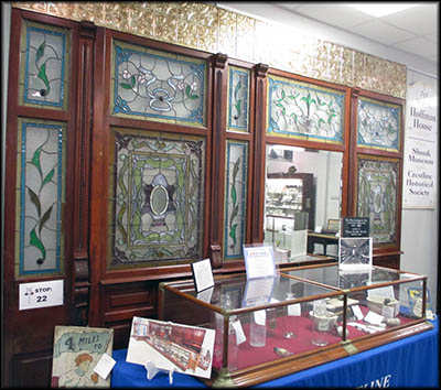 Crestline Historical Society & Museum Stained Glass Window from Trory's Drug Store