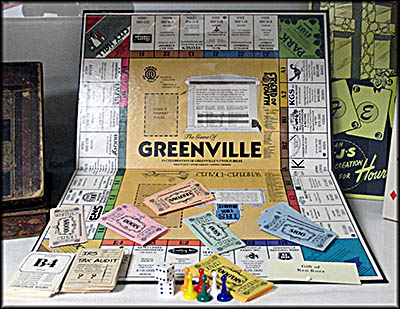 Garst Museum This is a special Monopoly board made for Greenville