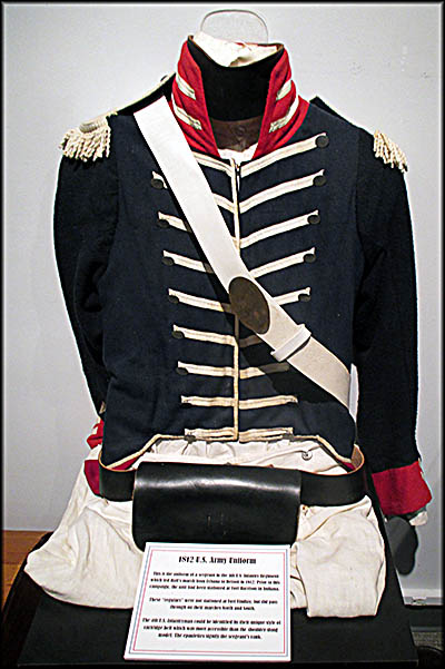 Hancock Historical Museum This sergeant's uniform from the War of 1812 is likely a reproduction considering how pristine it looks.