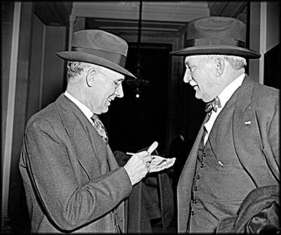 Charles E. Kettering (left) and William S. Knudsen (right) in Washington, D.C., on December 6, 1938.
