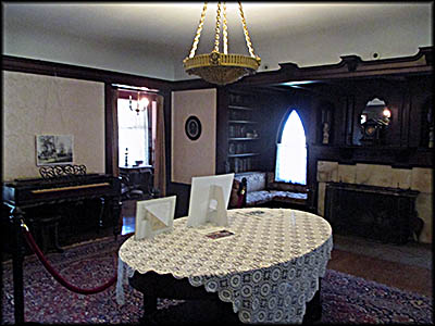 The Hickories' Living Room. The table was probably used for family activities such as playing games