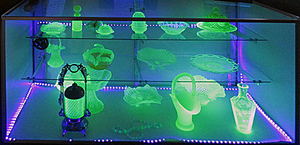 Montrose Historical & Telephone Pioneer Museum Vaseline Glass Under UV (Black) Light