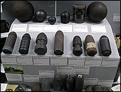 Motts Military Museum Shells and balls used during the Civil War.