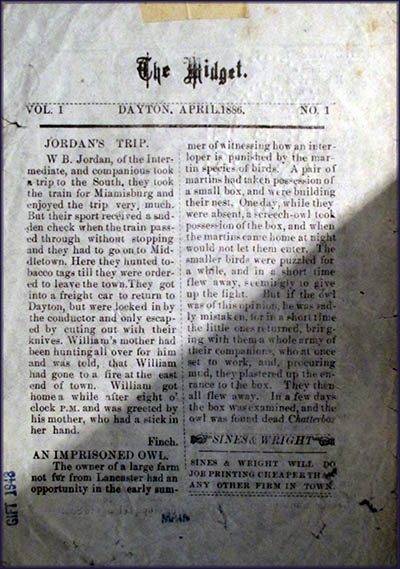 Orville  Wright and his friend Edward Sines never distrubuted their newspaper, The Midget, because Orville's father considered it "shoddy work."