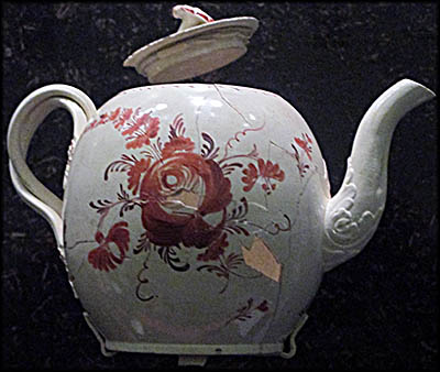 Museum of the American Revolution Quakers Benjamin and Mary Humprheys freed their slave, Quansheba, in May 1776. She stayed with the family and worked at their tavern. One of her duties was to clean up, and to do she threw trash into the privy. That's where this teapot came from.