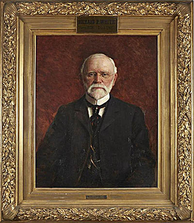 Victorian House Museum This portrait of Richard P. White is by Silas Ulh. One of his paintings (not this one) can be found  on one of the museum's walls