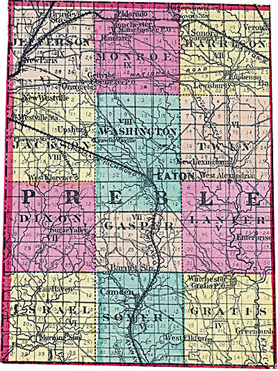 Buried Treasure in Ohio Preble County Map