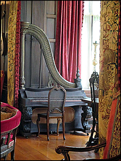 Stan Hywet Hall & Garden This is one of two known harp pianos in the world. Not surprisingly, it doesn't stay in tune.