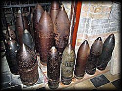 WWI Artillery Shells at Hooge Crater Belgium