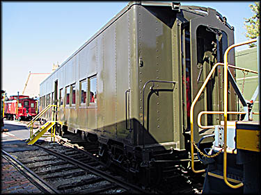Mad River & NKP Railroad Museum Troop Sleeper No. 7407. This is a Pullman car built between 1943 and 1916 to transport American troops during World War II