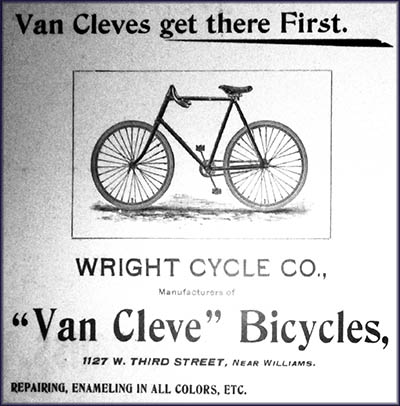 Ad for The Van Cleve bike, which Orville and Wilbur briefly produced.