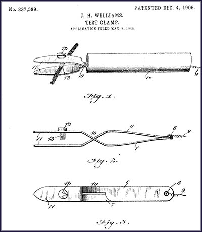 John H. William's Patent for a Test Clip