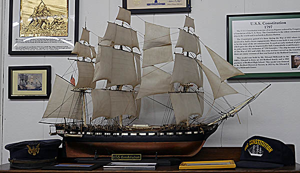 This model of the USS Constitution was made by Edward Milbrant.