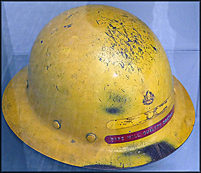 Lorain Historical Society  This hard hat belonged to Jack Beck from the steel mill's Quality Control Department.