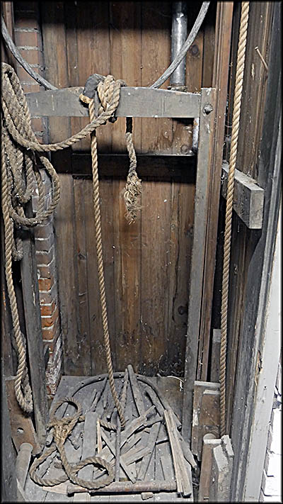 Medina Historical Society Dumbwaiter in the McDowell-Phillips House in which Elizabeth McDowell came plunging down to the basement.